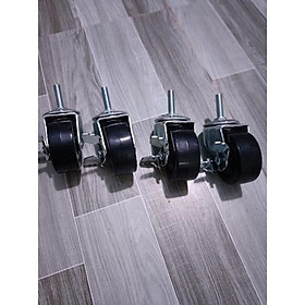 Mua Bánh xe CAO SU (LOẠI 1) CHỊU LỰC chuyên lắp ráp kệ sắt V lỗ đa năng