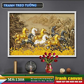 Mua Tranh treo tường phòng khách  phòng ngủ - Tranh bát mã.1308L3