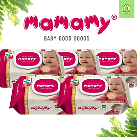 GIAO NHANH 2H Combo 5 gói khăn ướt Mamamy có hương loại 100 tờ