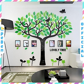 Tranh dán tường mica 3d decor khổ lớn cây tình yêu khung ảnh mica trang trí phòng khách, phòng làm việc, phòng họp