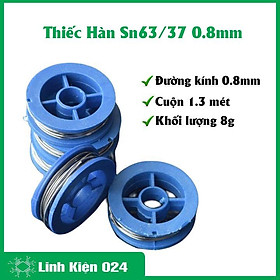 1 cuộn thiếc hàn Sn63/37 0.8mm dài 1.3 mét