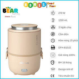 Mua Hộp Cơm Giữ Nhiệt  Tự Hâm Nóng Và Nấu Chín Đa Năng 3 Ngăn DFH-B15X3 Pink  Dung Tích 1.5L Công Suất 270W - Hàng Chính Hãng