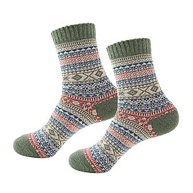 Mens Socks Crew Socks Comfort Thermal Jacquard Mid Calf Sock Red