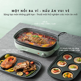 Mua Nồi Lẩu Nướng 3 Khay Bear DHG-C40D5. Hàng chính hãng