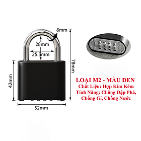 Ổ Khoá Số Khoá Mật Khẩu Cao Cấp KUNBE Chống Đập Chống Nước Hiệu Quả