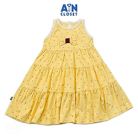 Đầm bé gái họa tiết Bi nhí vàng thun cotton - AICDBGF8URFV - AIN Closet