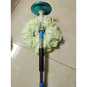 Mua Cây lau nhà bảng tròn xoay 360 độ tự vắt cáng cầm và mâm inox tặng kèm 1 bông lau màu ngẫu nhiên