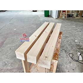 [MS07] Thanh gỗ thông vuông 10cm x dài 120cm + gia công láng mịn 4 mặt