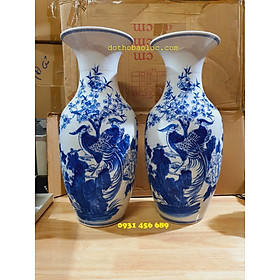 Mua Cặp Lục bình gốm Bát Tràng hình hoa mẫu đơn cao 52cm