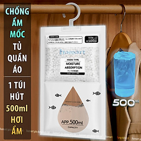 Túi Hút Ẩm Lớn Có Móc Treo Tủ Quần Áo 120g 2 Ngăn Chống Ẩm Mốc Hiệu Quả Tiện Lợi