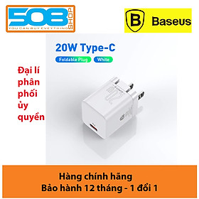 Bộ sạc nhanh IP13 Baseus 20W Super Si Pro Mini USB C sạc nhanh QC3.0 PD - Hàng chính hãng