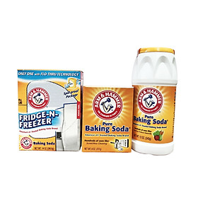 Bộ 3 baking soda tẩy rửa Arm & hammer: tẩy rửa nhà cửa 227gr + rửa rau củ quả 340gr + khử mùi tủ lạnh 397gr