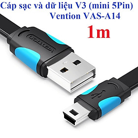 Cáp sạc và truyền dữ liệu cổng V3 ( Mini 5Pin ) thương hiệu Vention VAS-A14 _ Hàng chính hãng - 1M