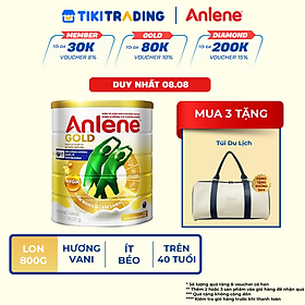 Bao bì mới - Sữa Bột Anlene Gold Hương Vanilla (Hộp Thiếc 800g)
