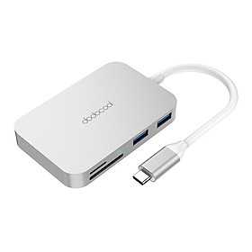 Hub USB-C 6 Trong 1 Dodocool (Cổng Type-C PD + 3 Cổng USB 3.0 + Khe Cắm Thẻ SD/TF)