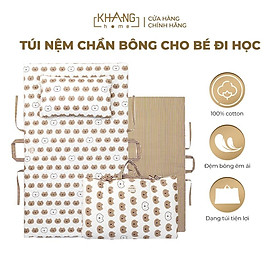 Túi Nệm Chần Bông Khang Home Cho Trẻ Đi Học Kèm Gối Nằm 70x120cm