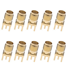 10pcs/lot Female Straight Solder PCB Mount Connector Adapter, RF Connector