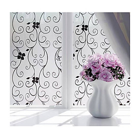 Mua Combo 5 Mét Decal Giấy Dán Kính Hoa Dây Đen (5 Mét Dài x 0.45 Mét Ngang)