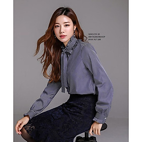 Q041219 ÁO SƠ MI SỌC XANH ĐEN
