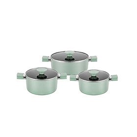Mua Bộ nồi chống dính men sứ Elmich EL -5204SK size 18 20 24cm - Hàng Chính Hãng