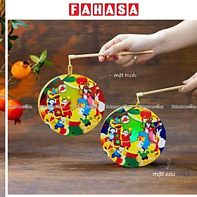 Lồng Đèn Trung Thu Gỗ 2 Mặt Màu - Bách Mộc - Phá Cỗ