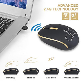2.4G Wireless Mouse Silent Clicking with USB Receiver for Notebook Desktop