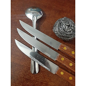 Mua Bộ 3 dao bếp inox cán gỗ cao cấp thiết kế với kiểu dáng đẹp mắt  tinh tế và nhìn rất sắc nét