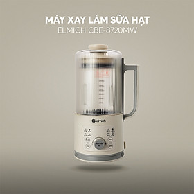 Máy làm sữa hạt Elmich CBE-8720, công suất xay 300W, công suất nấu 500W, dung tích xay nóng 600ml và xay lạnh 800ml, lưỡi dao với 10 cánh giúp xay nhuyễn, nhỏ gọn, dễ dàng lưu trữ và sử dụng - Hàng chính hãng