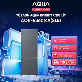 Freeship toàn quốc - Tủ lạnh ngăn đông dưới Aqua 292L AQR-B360MA(SLB) - Bảo hành trong 2 năm - Hàng chính hãng