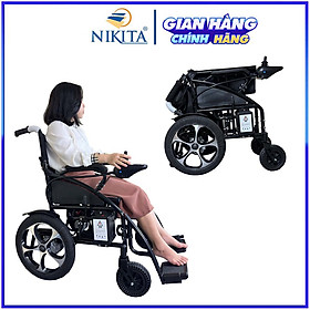 Xe Lăn Điện Khung Cong Ôm Sát Cơ Thể, Pin Sạc Nhanh, Chính Hãng NIKITA XLD-1500