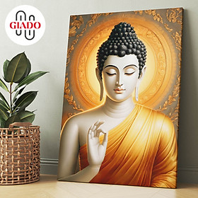Mua Tranh ảnh thờ treo tường hoặc tranh để bàn mẫu Phật Thích Ca giáo huấn nền vàng