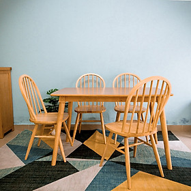 Bộ bàn ăn 4 ghế BN09 Juno Sofa màu vàng  