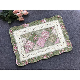 Mua Thảm chùi chân - Caro xéo viền trắng-xanh lá - TCC035