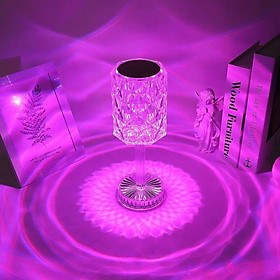 Đèn bàn pha lê - Đèn bàn kim cương LED 16 màu - Đèn tâm trạng có thể sạc lại