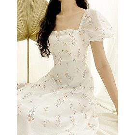 Lover dress - Đầm Midi nút bọc cổ vuông