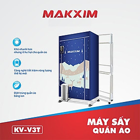 Tủ sấy quần áo ION Makxim USA V3T 1600W - Vừa sấy quần áo ngày mưa vừa sưởi ấm vào mùa đông (Giao màu ngẫu nhiên) - Hàng chính hãng