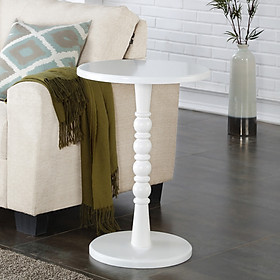 Mua Bàn Tròn Sofa  Bàn Để Đèn  Bàn Trưng Hoa Chân Tiện Màu Trắng Sang Trọng 4035 - Thương hiệu Viet Home Decor