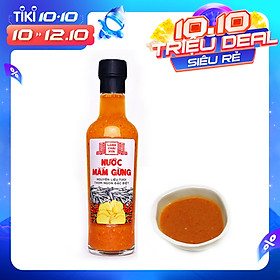 Đặc Sản Phan Thiết - Nước Mắm Gừng Pha Sẵn Cao Cấp Làng Chài Xưa, Nguyên Liệu Tươi, Thơm Ngon Đặc Biệt Từ Gừng, Tỏi, Ớt Tươi, Chai Thủy Tinh 300G