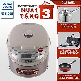 Hình ảnh Nồi cơm điện Tiger JKW-A18W (1.8L) Tặng Nồi Inox PN LCPT-16B(IH) + Chảo PN SERFP(IH)-28B + Bàn nướng Kochstar KSEWG-1000 - Hàng Chính Hãng