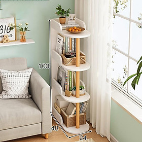 Mua Kệ đa năng trang trí 4 tầng tiết kiệm không gian chân gỗ lim nam phi   kệ sách 4 tầng decor 103x30x48cm - TB018