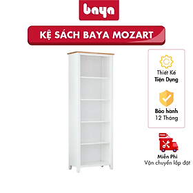 Mua Tủ Kệ Sách 5 Tầng BAYA MOZART Chất Liệu Gỗ Cao Su  MDF Độ Bền Cao  Gam Màu Trắng Trang Nhã  Hiện Đại Giúp Sắp Xếp Gọn Gàng Các Vật Dụng 1048629