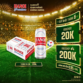 Bia Hanoi Premium - Thùng 24 lon 330ml