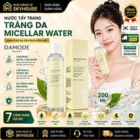 Nước tẩy trang cho da dầu mụn MICELLAR WATER DAMODE chai 200ml nước tẩy trang sạch sâu chính hãng