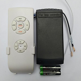 Bộ mạch điều khiển quạt trần từ xa: gồm mạch điều khiển + Remote (kèm 2 pin đũa AAA) - Dùng để lắp đặt cho các loại qu