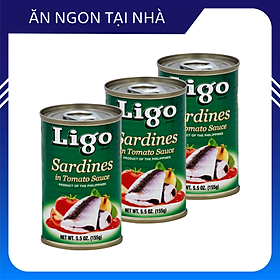 Combo 3 Hộp Cá Mòi Sốt Cà Ligo 155g Thương Hiệu Mỹ - SX Philipines