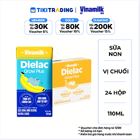 Thùng 24 hộp Sữa Uống Dinh Dưỡng Vinamilk Dielac Grow Plus Hương Chuối 110ml