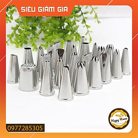 Bộ 24 đui bắt bông kem cơ bản, trang trí bánh kem - Dụng cụ làm bánh