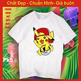 áo thun pikachu 5 chất đẹp bao đổi trả