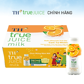 Thùng 24 chai nước uống sữa trái cây cam tự nhiên TH True Juice Milk 300ml (300ml x 24)