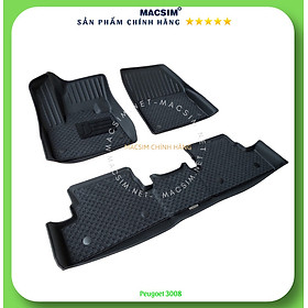 Thảm lót sàn hai lớp xe ô tô Peugoet 3008 Nhãn hiệu Macsim chất liệu nhựa TPV cao cấp màu đen